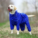 Pet Dog Raincoat Reflective Waterproof Zipper Clothes High Neck Hooded Jumpsuit For Small Big Dogs Overalls Rain Cloak Labrador daiiibabyyy