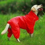 Pet Dog Raincoat Reflective Waterproof Zipper Clothes High Neck Hooded Jumpsuit For Small Big Dogs Overalls Rain Cloak Labrador daiiibabyyy