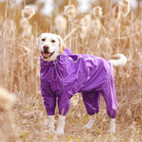 Pet Dog Raincoat Reflective Waterproof Zipper Clothes High Neck Hooded Jumpsuit For Small Big Dogs Overalls Rain Cloak Labrador daiiibabyyy