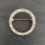 Fashion Hollow Circle Rhinestone Brooch Shawl Clip Scarves Broche Circle Crystal Brooches For Women Gift Accessories Wholesale daiiibabyyy