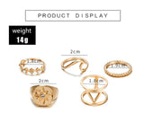 Tocona Vintage Gold Rings Sets for Women Cross Shell Starfish Clear Crytal Stone Geometric Wedding Ring Jewelry daiiibabyyy