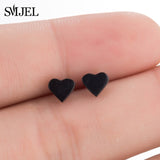 SMJEL Stainless Steel Earrings Geometric Women Men Hip hop Black Star Moon Stud Earring Fashion Jewelry Best Gift for Friend daiiibabyyy