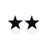 SMJEL Stainless Steel Earrings Geometric Women Men Hip hop Black Star Moon Stud Earring Fashion Jewelry Best Gift for Friend daiiibabyyy