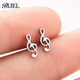 SMJEL Stainless Steel Earrings Geometric Women Men Hip hop Black Star Moon Stud Earring Fashion Jewelry Best Gift for Friend daiiibabyyy