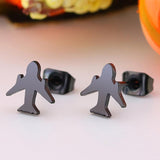 SMJEL Stainless Steel Earrings Geometric Women Men Hip hop Black Star Moon Stud Earring Fashion Jewelry Best Gift for Friend daiiibabyyy