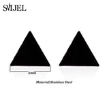 SMJEL Stainless Steel Earrings Geometric Women Men Hip hop Black Star Moon Stud Earring Fashion Jewelry Best Gift for Friend daiiibabyyy