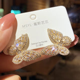 New Luxury Fashion Round Dangle Drop Korean Earrings For Women Big Butterfly  Gold Earring  for women  Jewelry daiiibabyyy