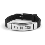 Korean Kpop Jewelry Stainless Steel Personality Jin Suga Jhope Jungkook V Jimin Letter Name Silicone Adjustable Bracelet Women daiiibabyyy