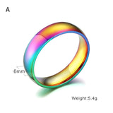 Multicolor Mens Womens Rainbow Colorful LGBT Pulsera Ring Stainless Steel Wedding Band Lebian & Gay Rings Drop Shipping daiiibabyyy