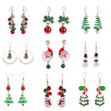 New Christmas Earrings Crystal Snowman Jewelry Christmas Tree Stud Earring For Women Creative Party Accessories Girl Gifts daiiibabyyy