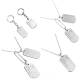 Military Army Tactical Engraving Name ID Tags Cards Pendant Man Necklace&Pendants Stainless Steel Fashion Keychain Men Jewelry