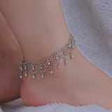 Loredana Fashion Fringed Ankle Chain Jewelry For Women.Valentine Gift Gold Color Romantic Transparent Zircon Beach Ankle Anklet.