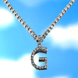 Iced Out 26 Letter Initial Necklace Silver Color Tennis Chain Choker for Women Bling Crystal Alphabet Necklace Statement Jewelry daiiibabyyy