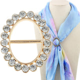 Fashion Hollow Circle Rhinestone Brooch Shawl Clip Scarves Broche Circle Crystal Brooches For Women Gift Accessories Wholesale daiiibabyyy