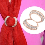 Fashion Hollow Circle Rhinestone Brooch Shawl Clip Scarves Broche Circle Crystal Brooches For Women Gift Accessories Wholesale daiiibabyyy