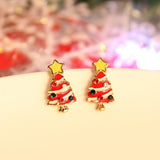 Rinhoo Christmas Stud Earrings Rhinestone Snowflake Elk Earrings Pendant Ear Jewelry Women Cute Christmas Festival New Year Gift daiiibabyyy