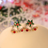 Rinhoo Christmas Stud Earrings Rhinestone Snowflake Elk Earrings Pendant Ear Jewelry Women Cute Christmas Festival New Year Gift daiiibabyyy