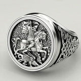 Punk Delicate Warrior Dragon Men's Ring Jewelry Hip Hop Soldier Military Signet Rings for Men Personality Gifts Biker Jewelry daiiibabyyy