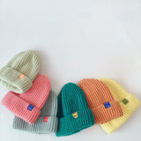 Autumn Winter Solid Color Baby Knitted Hats Kids Girls Boys Beanies Caps Warm Soft Casual Hats for Children daiiibabyyy