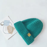 Autumn Winter Solid Color Baby Knitted Hats Kids Girls Boys Beanies Caps Warm Soft Casual Hats for Children daiiibabyyy