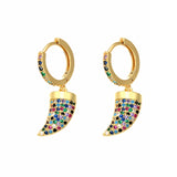 HECHENG,1pair,CZ ,Small Hoops Rainbow Earrings  ,Gold Silver Color ,Love Heart, Star, Animals, Moon, For Women VE56 daiiibabyyy