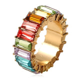 Fashion 3A Cubic Zirconia Ring For Women Men  Bohemian Colorful Rainbow Ring Woman Diy Statement Rings Party Wedding Jewelry daiiibabyyy