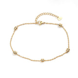 Fashion Stainless Steel Anklet Simple Gold On Foot Ankle Bracelets For Women Men Leg Chain Jewelry Gift 23.5cm - 22cm Long 1 PC