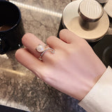 Ins Tide Adjustable Stainless Steel Rings For Women Simple Temperament Engagement Wedding Rings Fashion Jewelry  2021 daiiibabyyy