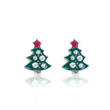 New Christmas Earrings Crystal Snowman Jewelry Christmas Tree Stud Earring For Women Creative Party Accessories Girl Gifts daiiibabyyy