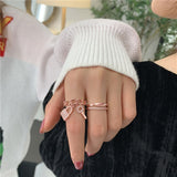 Ins Tide Adjustable Stainless Steel Rings For Women Simple Temperament Engagement Wedding Rings Fashion Jewelry  2021 daiiibabyyy