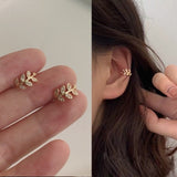 Ear Cuff Gold Leaves Non-Piercing Ear Clips Fake Cartilage Earring Jewelry For Women Men  gifts daiiibabyyy