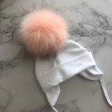 Autumn Winter Unisex Faux Fur Pompom Cotton Earflap Caps For Newborn Toddler Kids Girl Cap Baby Boy Hats Beaine Bonnet daiiibabyyy