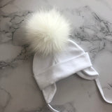 Autumn Winter Unisex Faux Fur Pompom Cotton Earflap Caps For Newborn Toddler Kids Girl Cap Baby Boy Hats Beaine Bonnet daiiibabyyy