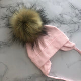 Autumn Winter Unisex Faux Fur Pompom Cotton Earflap Caps For Newborn Toddler Kids Girl Cap Baby Boy Hats Beaine Bonnet daiiibabyyy