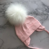 Autumn Winter Unisex Faux Fur Pompom Cotton Earflap Caps For Newborn Toddler Kids Girl Cap Baby Boy Hats Beaine Bonnet daiiibabyyy