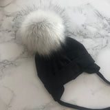 Autumn Winter Unisex Faux Fur Pompom Cotton Earflap Caps For Newborn Toddler Kids Girl Cap Baby Boy Hats Beaine Bonnet daiiibabyyy