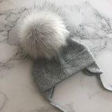 Autumn Winter Unisex Faux Fur Pompom Cotton Earflap Caps For Newborn Toddler Kids Girl Cap Baby Boy Hats Beaine Bonnet daiiibabyyy