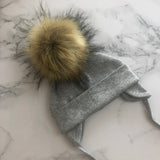 Autumn Winter Unisex Faux Fur Pompom Cotton Earflap Caps For Newborn Toddler Kids Girl Cap Baby Boy Hats Beaine Bonnet daiiibabyyy