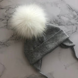 Autumn Winter Unisex Faux Fur Pompom Cotton Earflap Caps For Newborn Toddler Kids Girl Cap Baby Boy Hats Beaine Bonnet daiiibabyyy