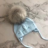 Autumn Winter Unisex Faux Fur Pompom Cotton Earflap Caps For Newborn Toddler Kids Girl Cap Baby Boy Hats Beaine Bonnet daiiibabyyy