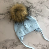 Autumn Winter Unisex Faux Fur Pompom Cotton Earflap Caps For Newborn Toddler Kids Girl Cap Baby Boy Hats Beaine Bonnet daiiibabyyy