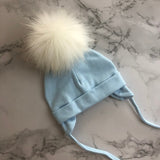 Autumn Winter Unisex Faux Fur Pompom Cotton Earflap Caps For Newborn Toddler Kids Girl Cap Baby Boy Hats Beaine Bonnet daiiibabyyy