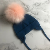 Autumn Winter Unisex Faux Fur Pompom Cotton Earflap Caps For Newborn Toddler Kids Girl Cap Baby Boy Hats Beaine Bonnet daiiibabyyy