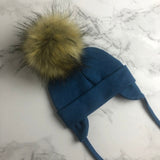 Autumn Winter Unisex Faux Fur Pompom Cotton Earflap Caps For Newborn Toddler Kids Girl Cap Baby Boy Hats Beaine Bonnet daiiibabyyy