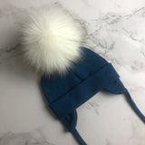 Autumn Winter Unisex Faux Fur Pompom Cotton Earflap Caps For Newborn Toddler Kids Girl Cap Baby Boy Hats Beaine Bonnet daiiibabyyy