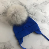 Autumn Winter Unisex Faux Fur Pompom Cotton Earflap Caps For Newborn Toddler Kids Girl Cap Baby Boy Hats Beaine Bonnet daiiibabyyy