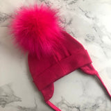 Autumn Winter Unisex Faux Fur Pompom Cotton Earflap Caps For Newborn Toddler Kids Girl Cap Baby Boy Hats Beaine Bonnet daiiibabyyy