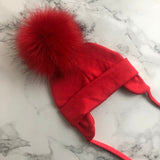 Autumn Winter Unisex Faux Fur Pompom Cotton Earflap Caps For Newborn Toddler Kids Girl Cap Baby Boy Hats Beaine Bonnet daiiibabyyy