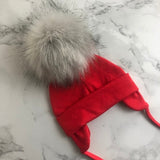 Autumn Winter Unisex Faux Fur Pompom Cotton Earflap Caps For Newborn Toddler Kids Girl Cap Baby Boy Hats Beaine Bonnet daiiibabyyy