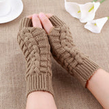 Half Finger Gloves for Women Winter Soft Warm Wool Knitting Arm Gloves Soft Warm Mittens Handschoenen Unisex Guantes Mujer Ne daiiibabyyy